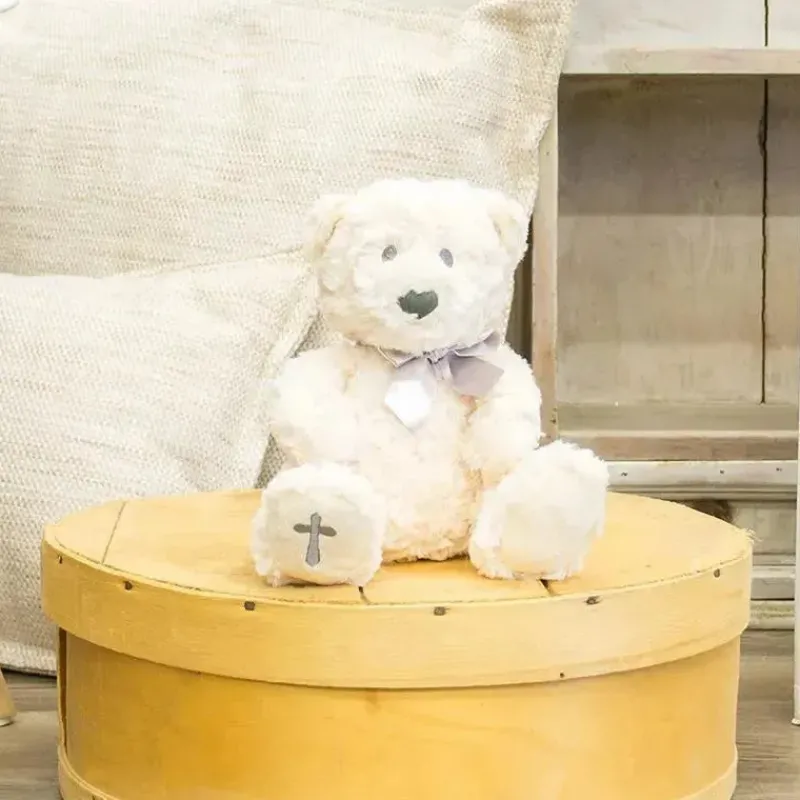 Demdaco Plush & Stuffed Animals|Baptism*- Nat and Jules The Lord's Prayer Bear With Ribbon, Cross Children's Plush Stuffed Animal