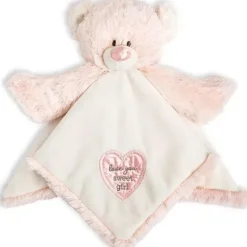 Demdaco Lovies, Security Blankets & Blankies|Gift For Baby*- Teddy Rattle Blankie, Pink
