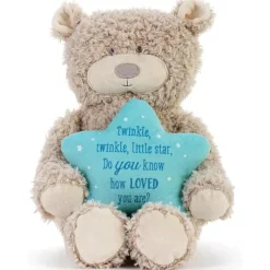 Demdaco Plush & Stuffed Animals*- Twinkle Twinkle Tan and Blue, Musical Lullaby Stuffed Plush Animal Bear