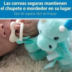 Dr. Brown's Rattles & Teethers|Toys For 0-12 Months*Dr Brown - Baby Lovey Pacifier and Teether Holder, Giraffe with Green HappyPaci, 0-6m