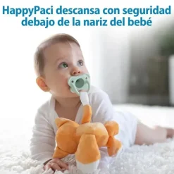 Dr. Brown's Rattles & Teethers|Toys For 0-12 Months*Dr Brown - Baby Lovey Pacifier and Teether Holder, Giraffe with Green HappyPaci, 0-6m