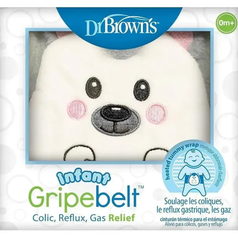 Dr. Brown's Pain & Fever Relief*Dr Brown - Infant Gripebelt for Colic Relief, Heated Tummy Wrap, Hedgehog, 0-3m
