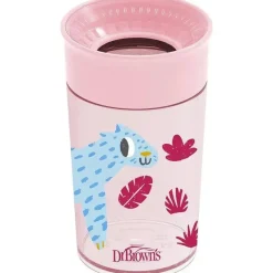 Dr. Brown's Straw, Sippy & Training Cups|Dishes, Utensils & Food Containers*Dr Brown - Milestones Cheers 360 Transition Sippy Cup, Pink Leopard, 10 oz