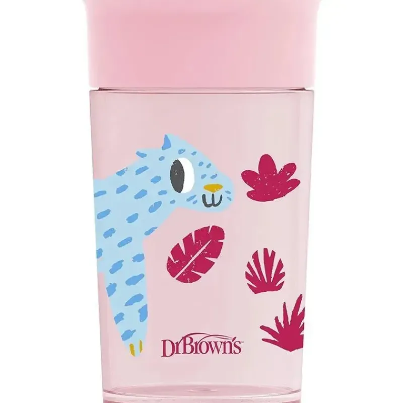 Dr. Brown's Straw, Sippy & Training Cups|Dishes, Utensils & Food Containers*Dr Brown - Milestones Cheers 360 Transition Sippy Cup, Pink Leopard, 10 oz