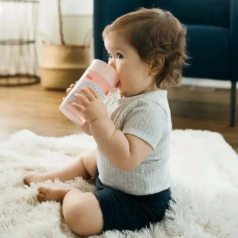 Dr. Brown's Straw, Sippy & Training Cups|Dishes, Utensils & Food Containers*Dr Brown - Milestones Cheers 360 Transition Sippy Cup, Pink Leopard, 10 oz