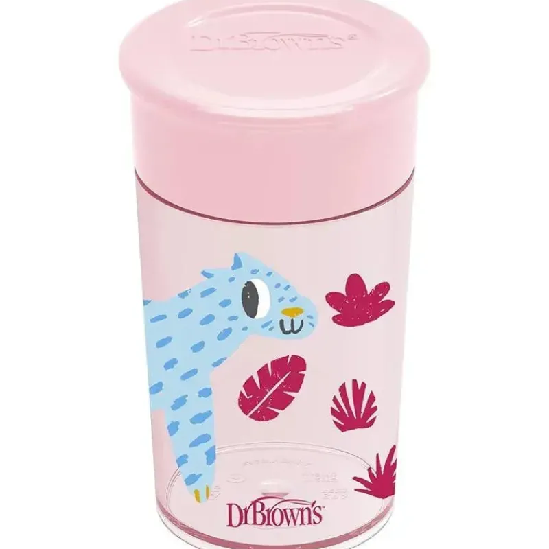 Dr. Brown's Straw, Sippy & Training Cups|Dishes, Utensils & Food Containers*Dr Brown - Milestones Cheers 360 Transition Sippy Cup, Pink Leopard, 10 oz