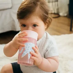 Dr. Brown's Straw, Sippy & Training Cups|Dishes, Utensils & Food Containers*Dr Brown - Milestones Cheers 360 Transition Sippy Cup, Pink Leopard and Red Lemur, 10 oz, 2 Pack