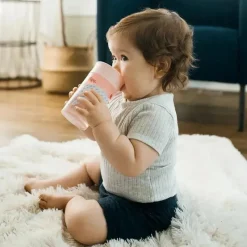 Dr. Brown's Straw, Sippy & Training Cups|Dishes, Utensils & Food Containers*Dr Brown - Milestones Cheers 360 Transition Sippy Cup, Pink Leopard and Red Lemur, 10 oz, 2 Pack