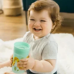 Dr. Brown's Straw, Sippy & Training Cups|Dishes, Utensils & Food Containers*Dr Brown - Milestones Cheers 360 Transition Sippy Cup, Turquoise Snake, 10 oz