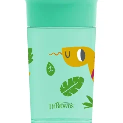 Dr. Brown's Straw, Sippy & Training Cups|Dishes, Utensils & Food Containers*Dr Brown - Milestones Cheers 360 Transition Sippy Cup, Turquoise Snake, 10 oz