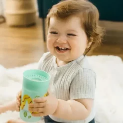 Dr. Brown's Straw, Sippy & Training Cups|Dishes, Utensils & Food Containers*Dr Brown - Milestones Cheers 360 Transition Sippy Cup, Blue Alligator and Turquoise Snake, 10 oz, 2 Pack