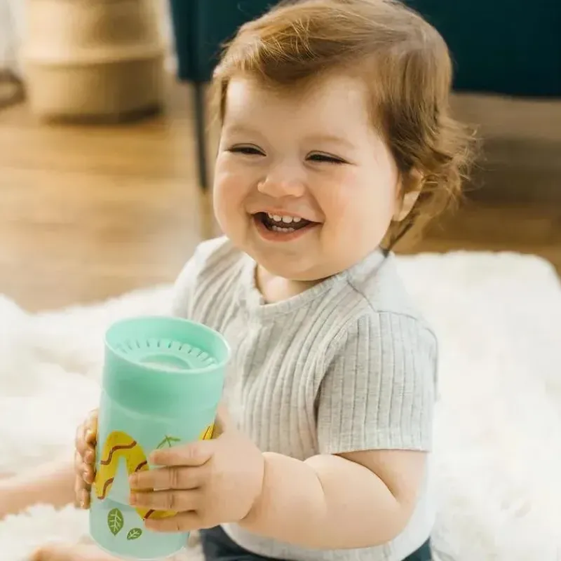 Dr. Brown's Straw, Sippy & Training Cups|Dishes, Utensils & Food Containers*Dr Brown - Milestones Cheers 360 Transition Sippy Cup, Blue Alligator and Turquoise Snake, 10 oz, 2 Pack