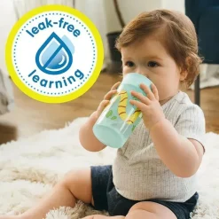 Dr. Brown's Straw, Sippy & Training Cups|Dishes, Utensils & Food Containers*Dr Brown - Milestones Cheers 360 Transition Sippy Cup, Blue Alligator and Turquoise Snake, 10 oz, 2 Pack