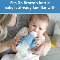 Dr. Brown's Straw, Sippy & Training Cups|Dishes, Utensils & Food Containers*Dr Brown - Milestones Narrow Sippy Spout Bottle, Easy-Grip Handles, 8oz, Ecru, 1-Pack, 6m+