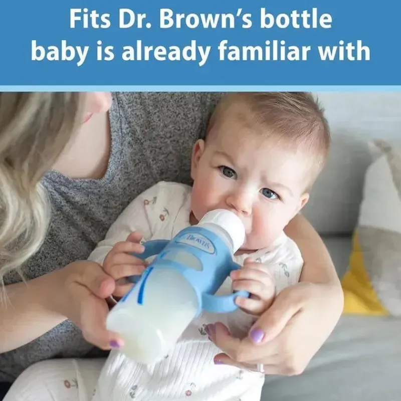 Dr. Brown's Straw, Sippy & Training Cups|Dishes, Utensils & Food Containers*Dr Brown - Milestones Narrow Sippy Spout Bottle, Easy-Grip Handles, 8oz, Ecru, 1-Pack, 6m+