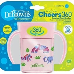 Dr. Brown's Straw, Sippy & Training Cups|Dishes, Utensils & Food Containers*Dr. Brown - Milestones Polypropylene Cheers360 Cup, Pink
