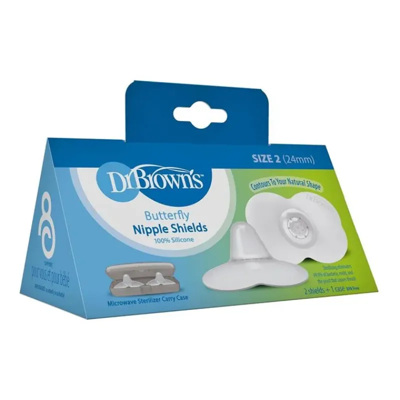 Dr. Brown's Nipple Protector*Dr. Brown - Nipple Shields 2-Pack With Sterilizer Case, Size 2