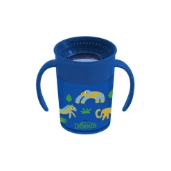 Dr. Brown's Straw, Sippy & Training Cups|Dishes, Utensils & Food Containers*Dr. Brown - Smooth Wall Cheers360 Cup W/ Handles, 7 Oz/200 Ml, Blue Deco (6M+), 1-Pack