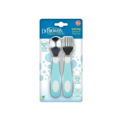 Dr. Brown's Utensils & Accessories|Dishes, Utensils & Food Containers*Dr. Brown - Soft Grip Spoon & Fork Set, Teal