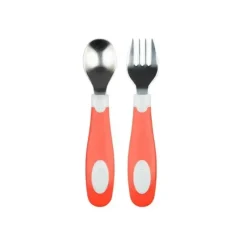 Dr. Brown's Utensils & Accessories|Dishes, Utensils & Food Containers*Dr. Brown - Soft Grip Spoon & Fork Set, Coral