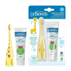 Dr. Brown's Oral & Nasal Care*Dr. Brown - Training Toothbrush Set with Strawberry Fluoride-Free Toothpaste