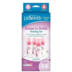 Dr. Brown's Feeding Gift Set|Bottles & Sets*Dr. Brown's - Breast to Bottle Feeding Set, Pink, 4 oz