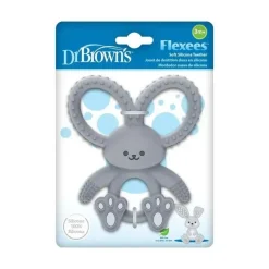Dr. Brown's Rattles & Teethers|Toys For 0-12 Months*Dr. Brown's - Flexees Bunny Silicone Teether, Gray