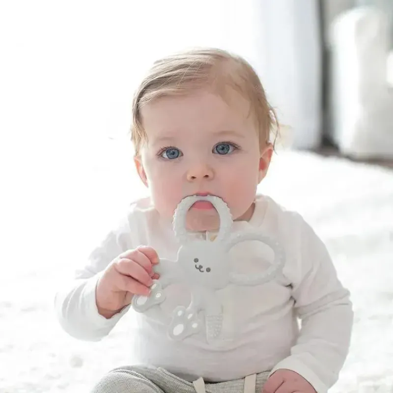 Dr. Brown's Rattles & Teethers|Toys For 0-12 Months*Dr. Brown's - Flexees Bunny Silicone Teether, Gray