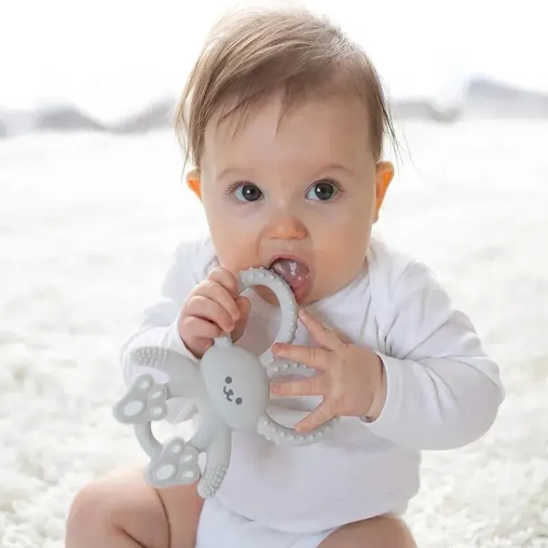 Dr. Brown's Rattles & Teethers|Toys For 0-12 Months*Dr. Brown's - Flexees Bunny Silicone Teether, Gray