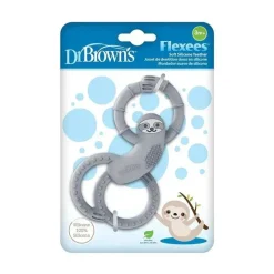 Dr. Brown's Rattles & Teethers|Toys For 0-12 Months*Dr. Brown's - Flexees Sloth Silicone Teether, Gray