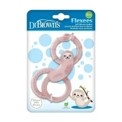 Dr. Brown's Rattles & Teethers|Toys For 0-12 Months*Dr. Brown's - Flexees Sloth Silicone Teether, Pink