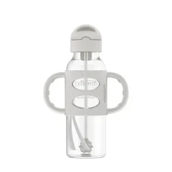 Dr. Brown's Straw, Sippy & Training Cups|Dishes, Utensils & Food Containers*Dr. Brown's - Narrow Sippy Straw Bottles W/ Silicone Handles, Gray