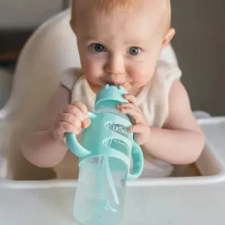 Dr. Brown's Straw, Sippy & Training Cups|Dishes, Utensils & Food Containers*Dr. Brown's - Narrow Sippy Straw Bottles W/ Silicone Handles, Green