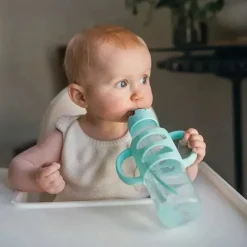 Dr. Brown's Straw, Sippy & Training Cups|Dishes, Utensils & Food Containers*Dr. Brown's - Narrow Sippy Straw Bottles W/ Silicone Handles, Green
