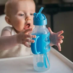 Dr. Brown's Straw, Sippy & Training Cups|Dishes, Utensils & Food Containers*Dr. Brown's - Narrow Sippy Straw Bottles W/ Silicone Handles, Blue