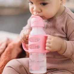 Dr. Brown's Straw, Sippy & Training Cups|Dishes, Utensils & Food Containers*Dr. Brown's - 8Oz Narrow Sippy Straw Bottles W/ Silicone Handles, Pink