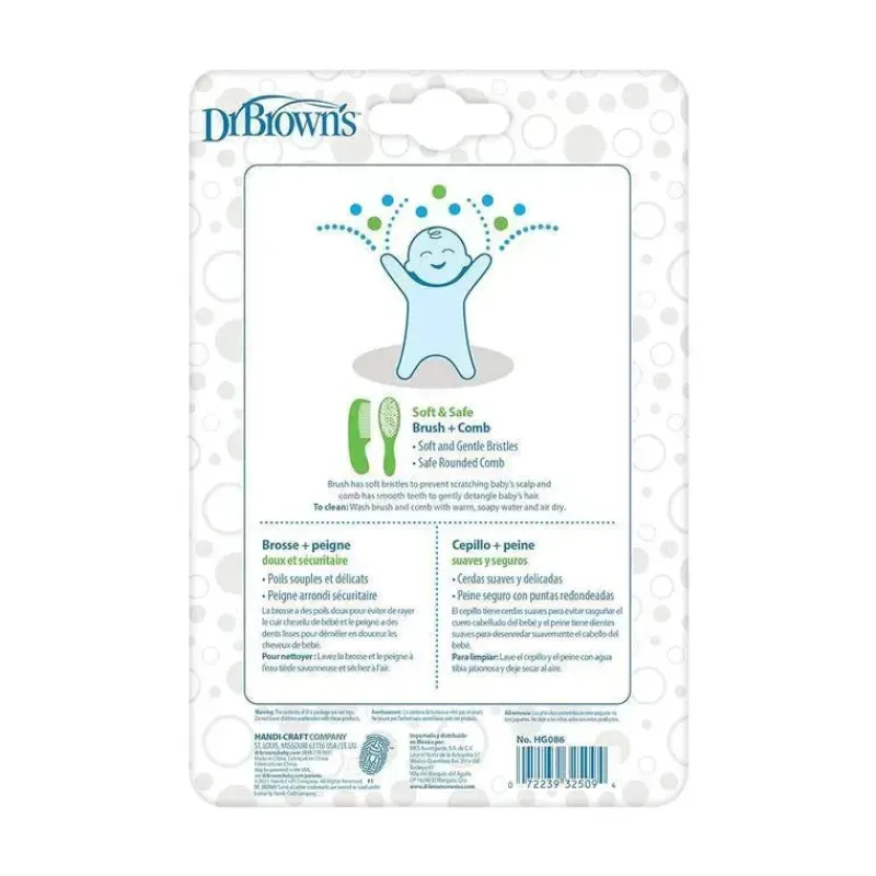 Dr. Brown's Grooming*Dr. Brown's - Soft and Safe Brush + Comb