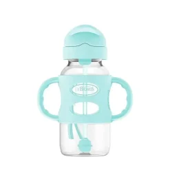 Dr. Brown's Straw, Sippy & Training Cups|Dishes, Utensils & Food Containers*Dr. Brown's - Wide-Neck Sippy Straw Bottles W/ Silicone Handles, Green