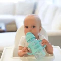 Dr. Brown's Straw, Sippy & Training Cups|Dishes, Utensils & Food Containers*Dr. Brown's - Wide-Neck Sippy Straw Bottles W/ Silicone Handles, Green