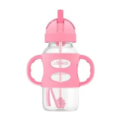 Dr. Brown's Straw, Sippy & Training Cups|Dishes, Utensils & Food Containers*Dr. Brown's - Wide-Neck Sippy Straw Bottles W/ Silicone Handles, Pink
