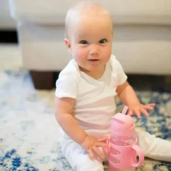 Dr. Brown's Straw, Sippy & Training Cups|Dishes, Utensils & Food Containers*Dr. Brown's - Wide-Neck Sippy Straw Bottles W/ Silicone Handles, Pink