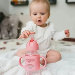 Dr. Brown's Straw, Sippy & Training Cups|Dishes, Utensils & Food Containers*Dr. Brown's - Wide-Neck Sippy Straw Bottles W/ Silicone Handles, Pink