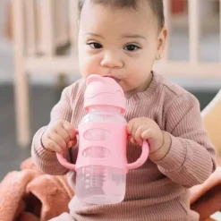 Dr. Brown's Straw, Sippy & Training Cups|Dishes, Utensils & Food Containers*Dr. Brown's - Wide-Neck Sippy Straw Bottles W/ Silicone Handles, Pink