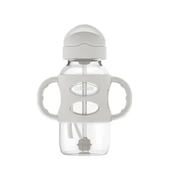 Dr. Brown's Straw, Sippy & Training Cups|Dishes, Utensils & Food Containers*Dr. Brown's - Wide-Neck Sippy Straw Bottles W/ Silicone Handles, Gray
