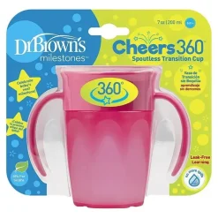 Dr. Brown's Straw, Sippy & Training Cups|Dishes, Utensils & Food Containers*Dr. Brown's Cheers 360 Spoutless Training Cup, Pink