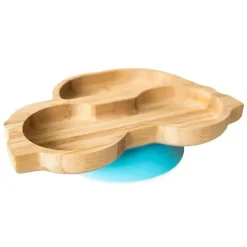 Eco Rascals Suction Plates & Bowls|Dishes, Utensils & Food Containers*- Bamboo Suction Plate, Car, Blue