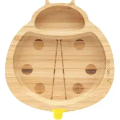 Eco Rascals Suction Plates & Bowls|Dishes, Utensils & Food Containers*- Bamboo Suction Plate, Ladybird, Yellow