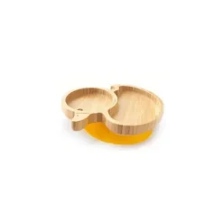 Eco Rascals Suction Plates & Bowls|Dishes, Utensils & Food Containers*Bamboo Suction Plate With Two Sections Duck, Yellow