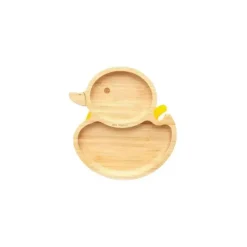 Eco Rascals Suction Plates & Bowls|Dishes, Utensils & Food Containers*Bamboo Suction Plate With Two Sections Duck, Yellow