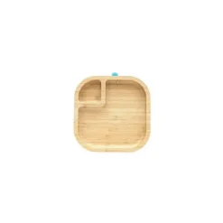 Eco Rascals Organic|Suction Plates & Bowls*Bamboo Suction Plate With Two Sections Classic, Blue